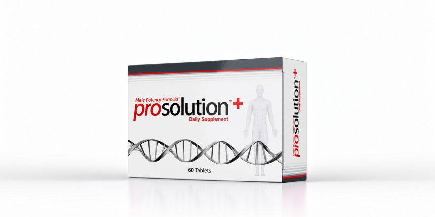 ProSolution Plus daily supplement box with red-and-black branding on a white studio background.