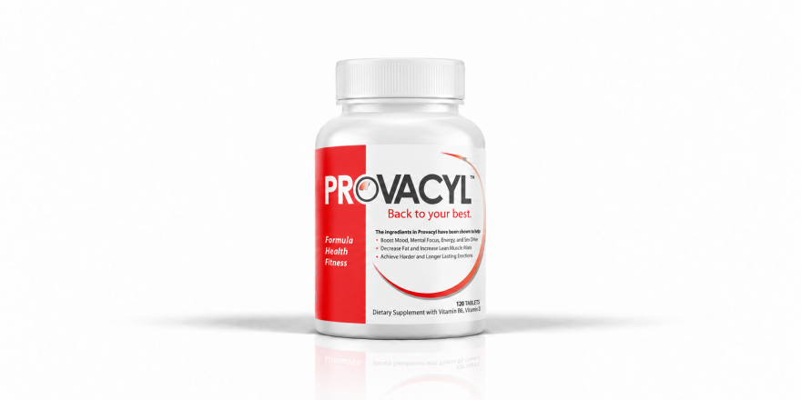 Front-facing Provacyl dietary supplement bottle on a white background.