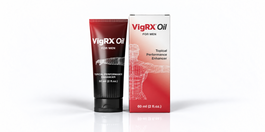 VigRX Oil tube and product box on a white background.