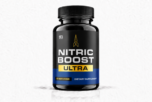 Front-facing Nitric Boost Ultra supplement bottle on a white background.