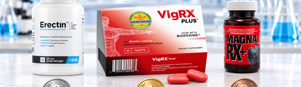 A clinical editorial comparison of VigRX Plus, Erectin, and Magna RX+—the three leading male-enhancement supplements in our rankings. We evaluate formula transparency, available evidence, safety considerations, value, and consumer experience. These rankings do not indicate permanent anatomical enlargement or guarantee individual results.