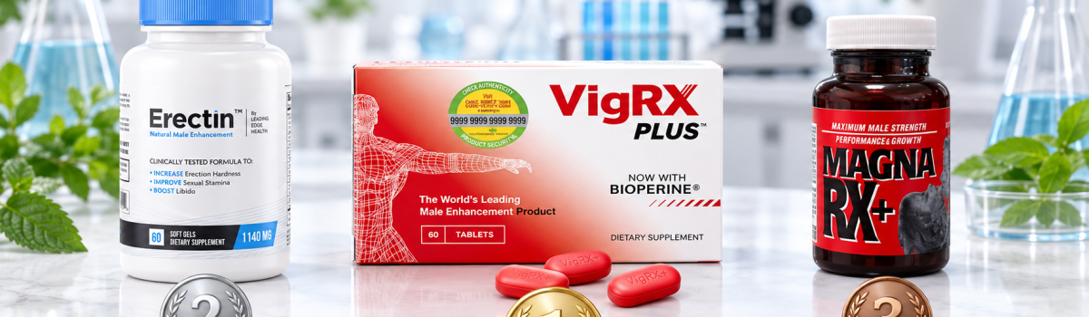 VigRX Plus, Erectin, and Magna RX+ ranked as top natural erection supplements in a clinical setting