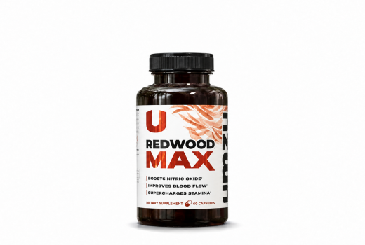 UMZU Redwood Max nitric oxide supplement bottle on a white background