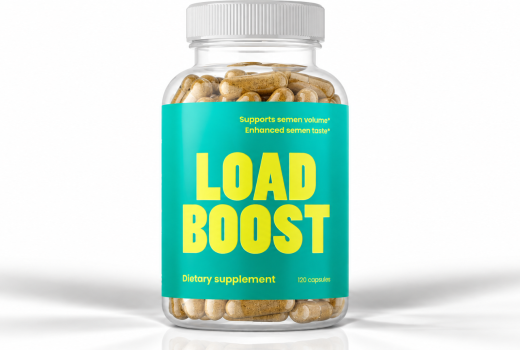 Load Boost semen volume dietary supplement bottle with 120 capsules